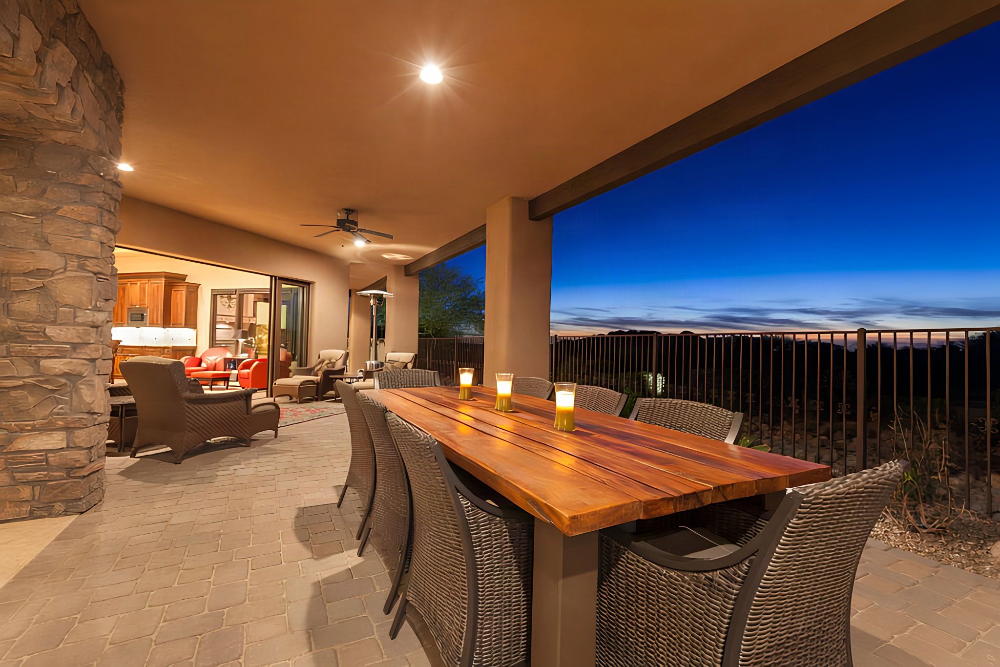 Indoor-outdoor living space in a custom Toquerville home